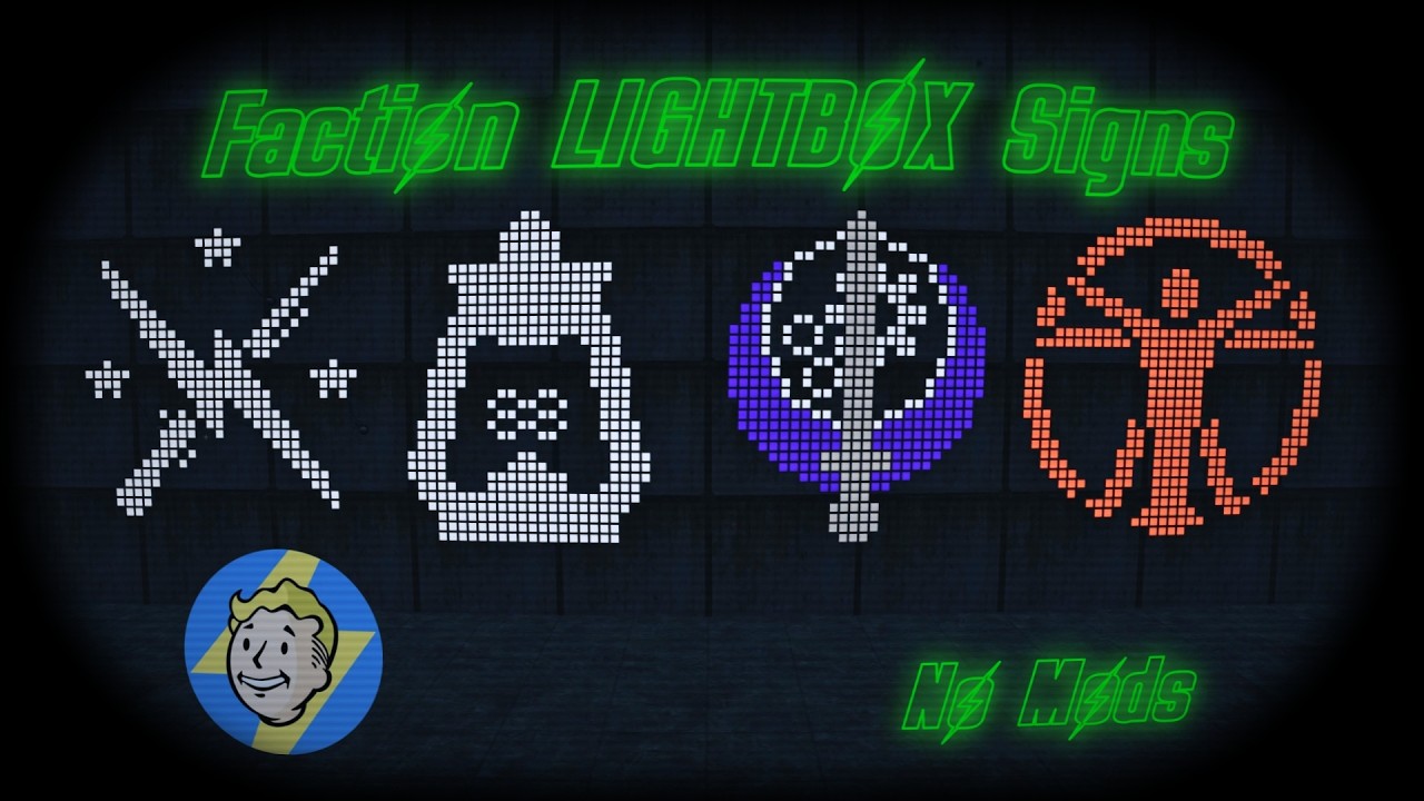 Faction Lightbox Signs - Fallout 4 Settlement Build Guide (No Mods)