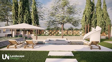 Backyard Landscape Design Video Rendering