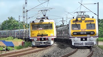 Fast Accelerating EMU Trains Negotiating Huge Curve | Katwa-Howrah Medha EMU+Bandel-Katwa Local | ER