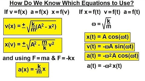 Physics 16  Simple Harmonic Motion (2 of 19) Which Equation to Use?