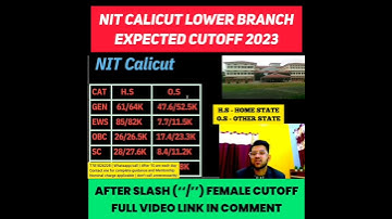 NIT CALICUT LOWER BRANCH EXPECTED CUTOFF 2023 #shorts #josaa2023 #expectedcutoff