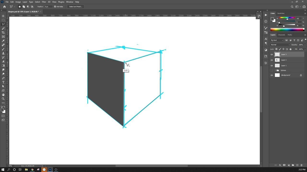 Digital Painting Shapes - Cube - YouTube