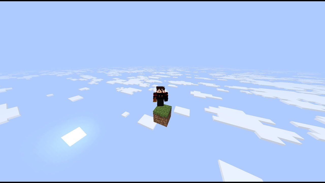 Playing one block in minecraft