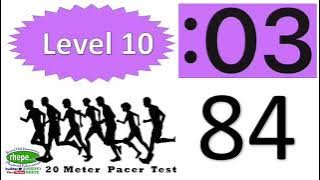 20 Meter Pacer Test w/ Countdown Timer, Lap Counter, & Upbeat Music
