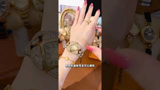Large dial with bling-bling inlay craftsmanship, 316 solid stainless steel bracelet that