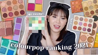 RANKING EVERY COLOURPOP PALETTE I TRIED IN 2021 👀 45 PALETTES!!