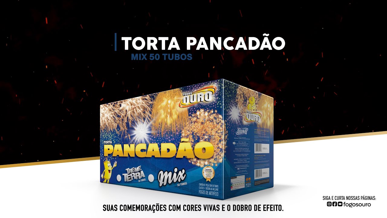TORTA PANCADÃO  | MIX 50 TUBOS - FOGOS OURO