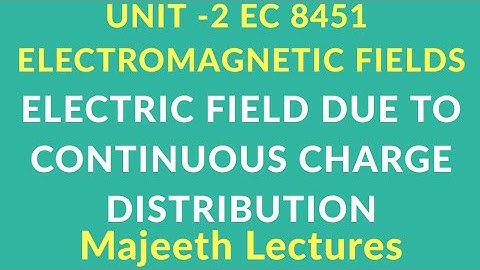 EC 8451-ELECTRICFIELD DUE TO CONTINUOUS CHARGE DISTRIBUTION