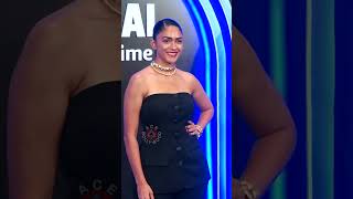 Mrunal Thakur In Off Shoulder Black Dress Attend Screening Of Film Bawaal