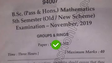 2019 Mdu BSc 5th Sem Mathematics Groups & Rings Question Paper