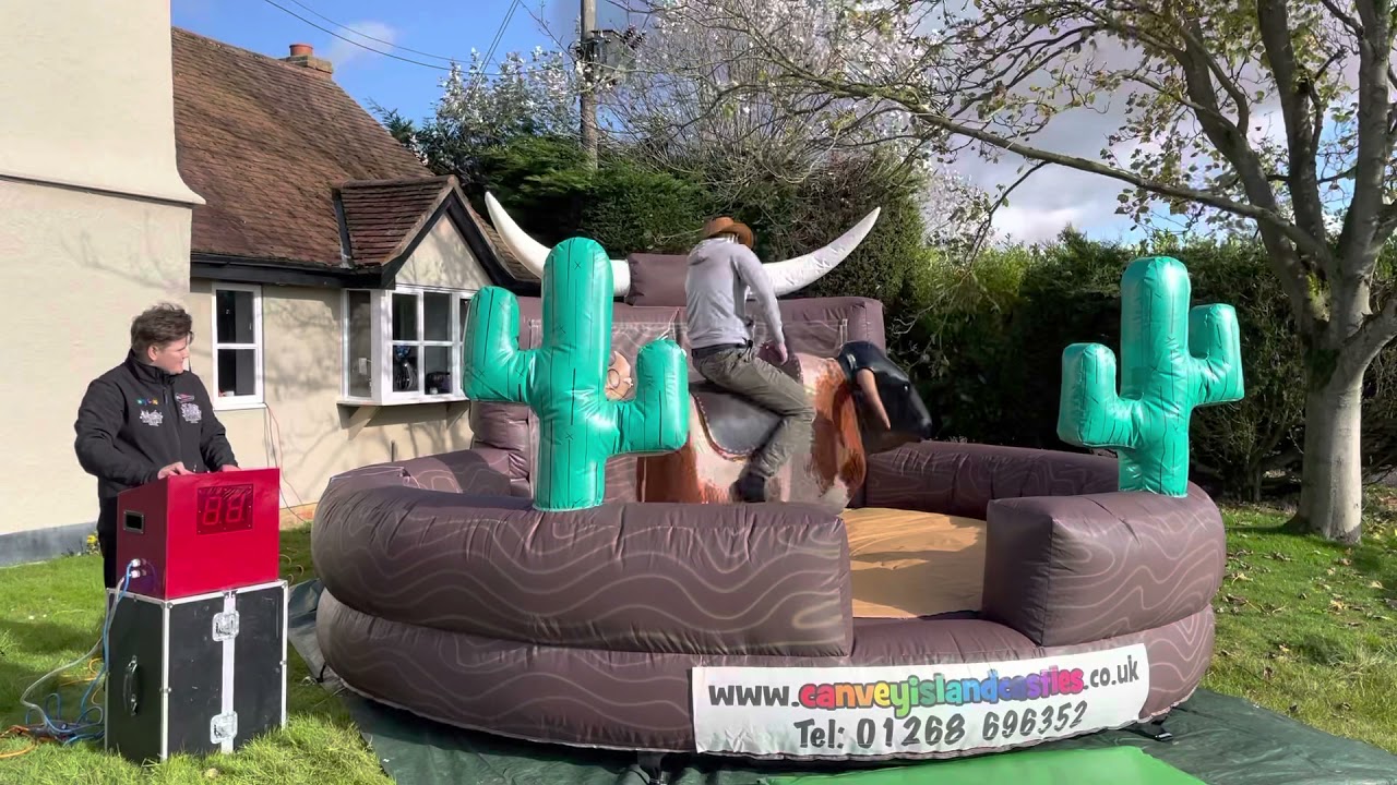 Bucking Bronco Rodeo Bull Party Hire Essex www.canveyislandcastles.co