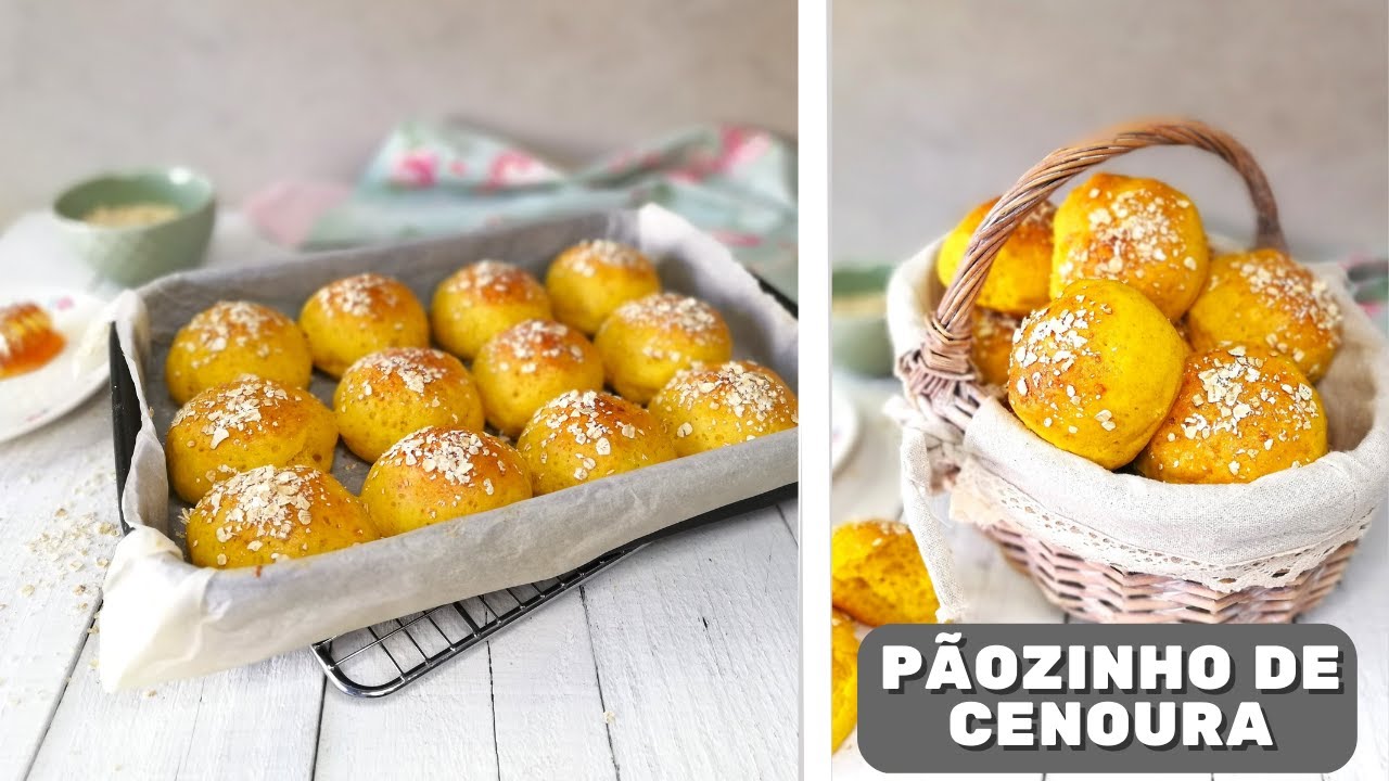 Receita de Pãozinho de Cenoura Saudável - sem glúten e sem lactose