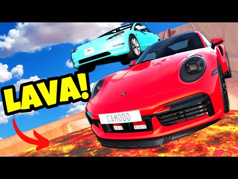 Jumping the Most EXPENSIVE CARS Over LAVA in BeamNG Drive Mods!