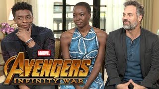 'Avengers: Infinity War': Chadwick Boseman, Mark Ruffalo and Danai Gurira (FULL INTERVIEW)
