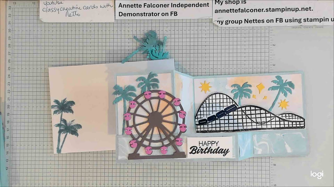Unveiling Beach Boardwalk funfold card with nette