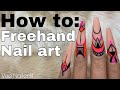 Freehand Nail Art Tutorial | Line Art | Neon Summer Nails | Vee Nailedit