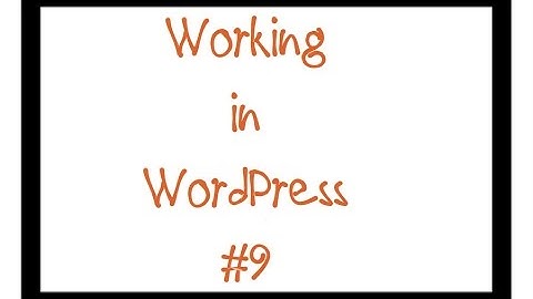 Working In WordPress - Video 9 - How to Insert an Aweber Form In The Sidebar