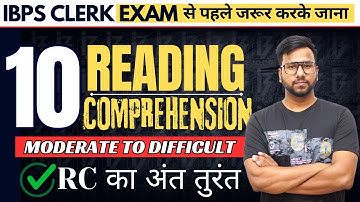 IBPS CLERK PRE 2024 | Reading Comprehension Practice | RC Concept & Tricks | English by Varun Chitra