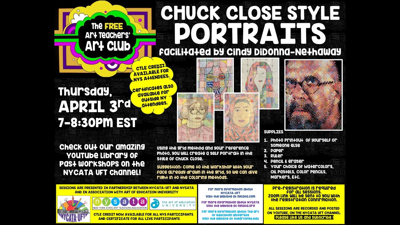 CHUCK CLOSE STYLE PORTRAITS - YouTube