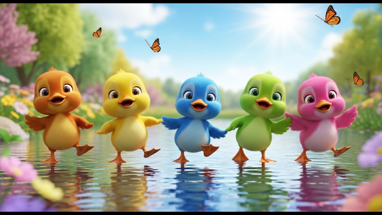 Fünf kleine Entenküken laufen, laufen, laufen | Lustiges Watschellied & Kinderliede