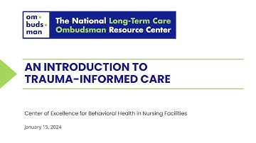 An Introduction to Trauma-Informed Care