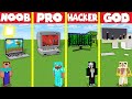 Minecraft Battle: PC DESKTOP BASE HOUSE BUILD CHALLENGE - NOOB vs PRO vs HACKER vs GOD / Animation