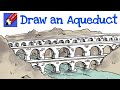 How to draw an Aqueduct Real Easy Step by Step