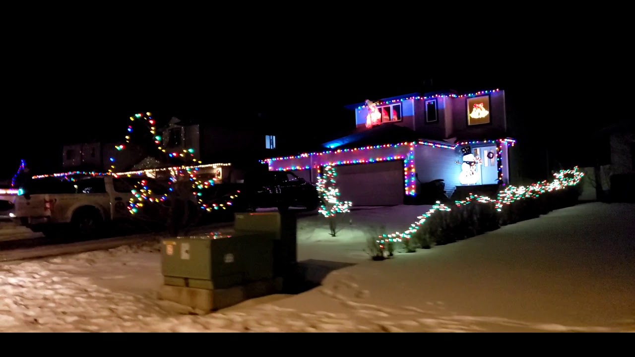 Christmas light in candy cane lane Edmonton YouTube