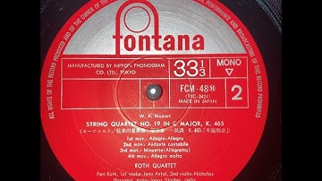 Mozart: String quartet No.19 "Dissonant" / Roth Quartet (1951)