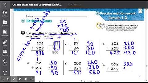 Lesson 1.3 Estimate Sums