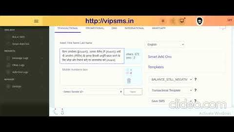 How to use DLT template in Bulk SMS Screen in vipsmsin