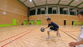家族で体育館を借りてバスケットした結果｜２対２｜４試合目　2025年7月30日　Insta360x5で撮影