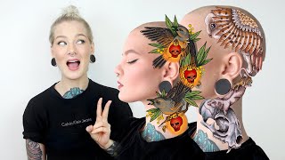 UNIQUE TATTOOS, EXACT SAME INSTRUCTIONS: Reacting to My Subscribers&#39; Head Tattoo Designs [PART 2]