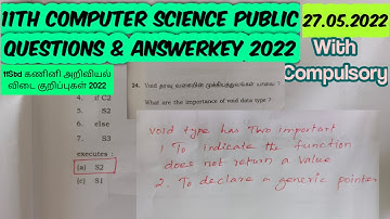 11th Computer Science Questions Public Answerkey 2022/11th Computer Science Compulsory public Answer