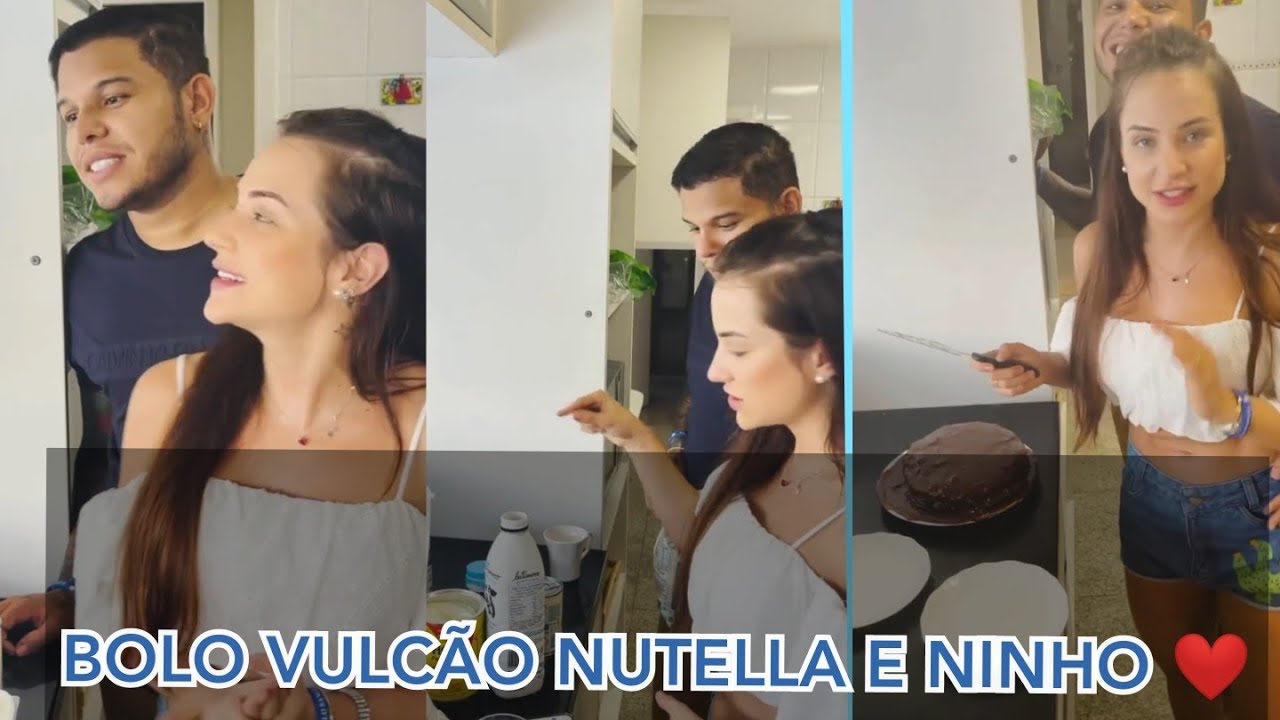 BOLO VULCÃO NUTELLA E NINHO ( No cozinhando com Gabi e Ti de hoje veio nosso primeiro bolo)