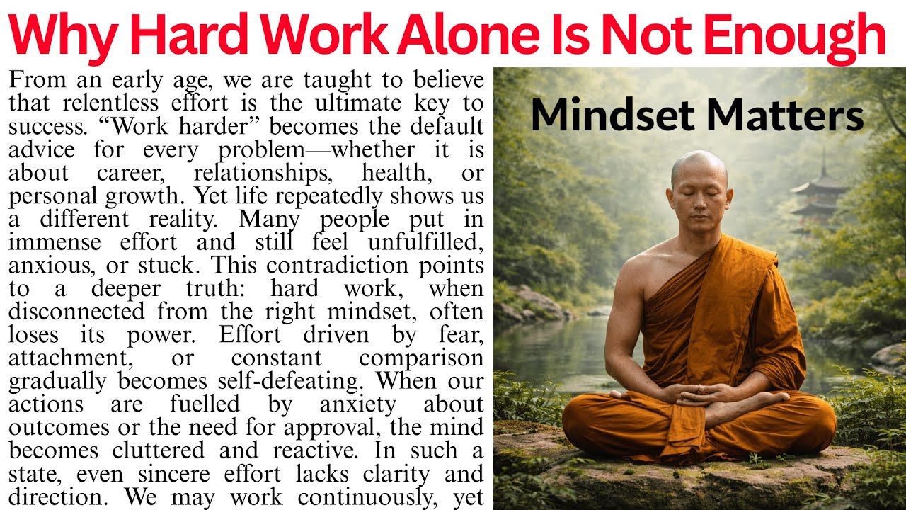Mindset for Success | Why Hard Work Fails | Reading Comprehension Passage | Passage Reading