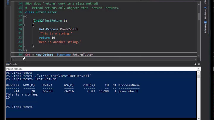 What does the PowerShell Return keyword return?