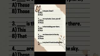 🔥 "Most English Learners Get This Wrong! | 10-Question Quiz"#english #demonstrativepronouns #quiz