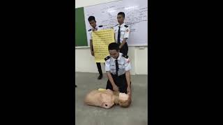 BT EFA by applying Artificial Respiration and Cardiopulmonary resuscitation (CPR).