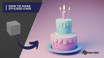 Stylized Birthday Cake 3D Modeling in Blender | Timelapse Tutorial for Beginners