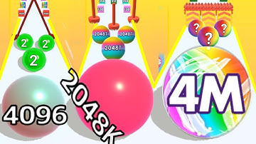 Satisfying mobile game - Ball Run infinity - ball run 2048 video gameplay walkthrough part 9