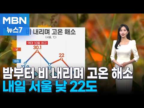 [날씨] 밤부터 비 내리며 고온 해소…내일 서울 낮 22도 [MBN 뉴스7]