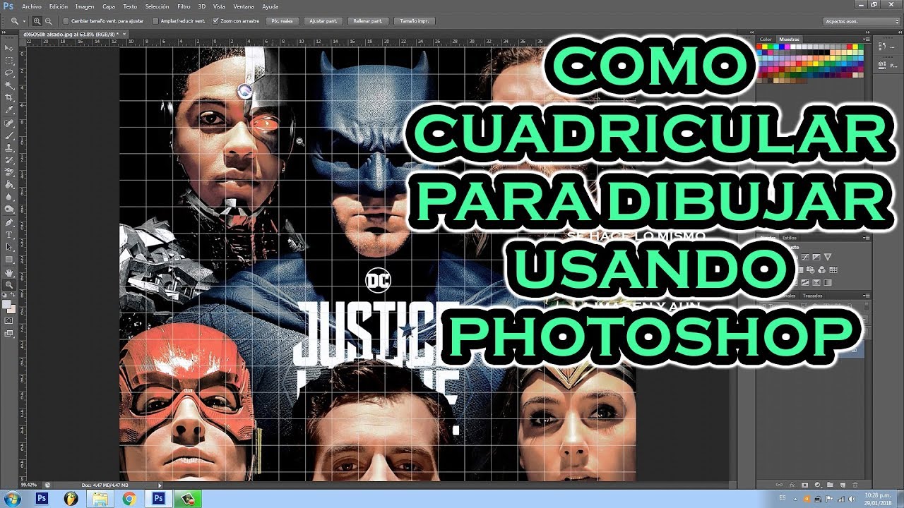Como Cuadricular Para Dibujar Con Mas Precision Usando La Cuadricula En Photoshop Youtube