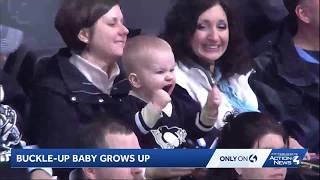 Penguins Buckle Up Baby now a teenager, heads out own hockey journey
