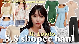 8.8 SHOPEE HAUL ft. LOVITO w/ 25% Discount code! | Ar. Erika Lim