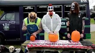 P.D.C. carving pumpkins with clowns