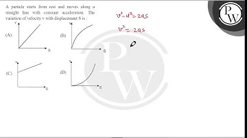 A particle starts from rest and moves along a straight line with constant acceleration. The vari....