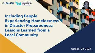 Including People Experiencing Homelessness in Disaster Preparedness: Lessons Learned from Alameda