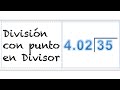 División con punto en divisor - Matemáticas