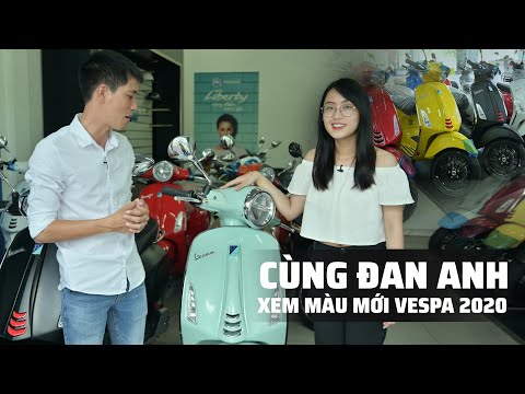 Xe Vespa Màu Xanh Ngọc - Dẫn em gái đi xem bộ sưu tập màu xe Vespa 2020| Màu Green Relax cực đẹp